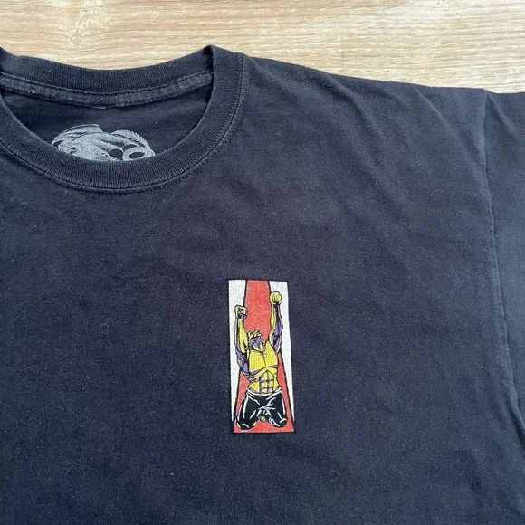 Powell Peralta Skateboards Shirt Mike Frazier Yellow Man Black Mens XLarge - Picture 9 of 13